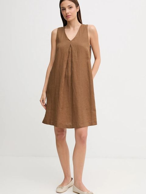 United Colors of Benetton sukienka lniana - zdjęcie produktu nr 2