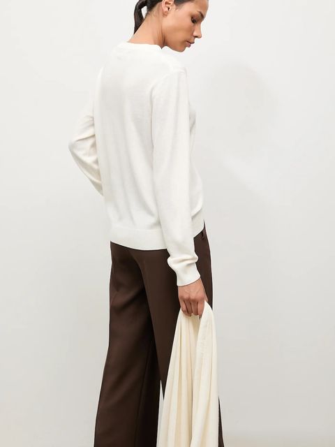 Answear.LAB sweter z wełny merino z szalem damski kolor beżowy lekki