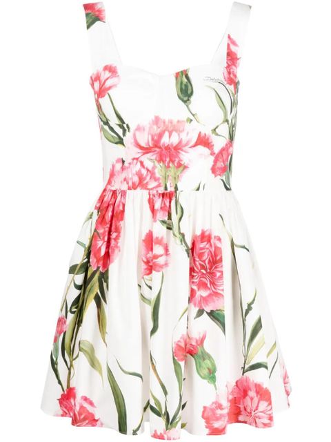 Dolce & Gabbana floral-print sleeveless dress - White - zdjęcie produktu nr 1