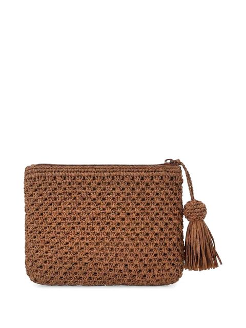 MC2 Saint Barth logo-embroidered clutch bag - Brown - zdjęcie produktu nr 2