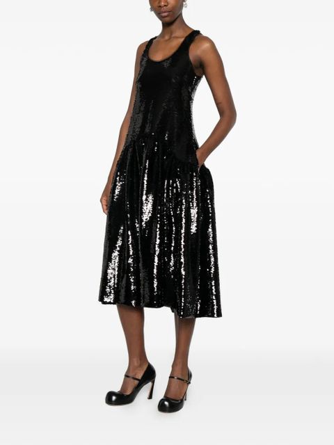 Simone Rocha sequin-embellishment midi dress - Black - zdjęcie produktu nr 2