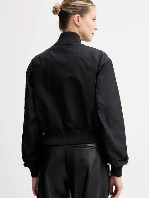 Marc O'Polo kurtka bomber kolor czarny przejściowa oversize 506127070033