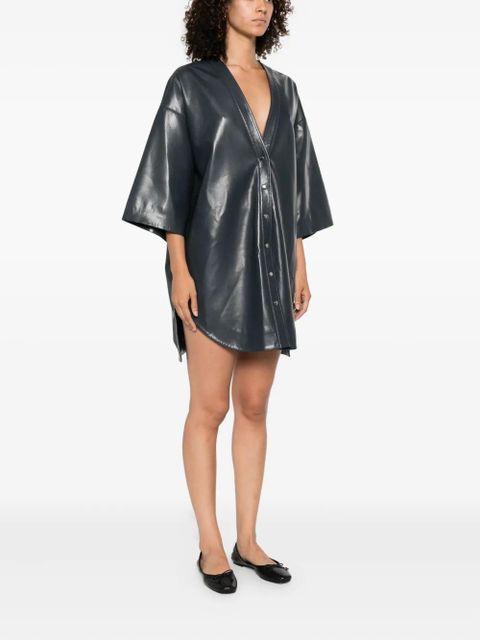 Nanushka button-front shirt mini dress - Blue - zdjęcie produktu nr 2