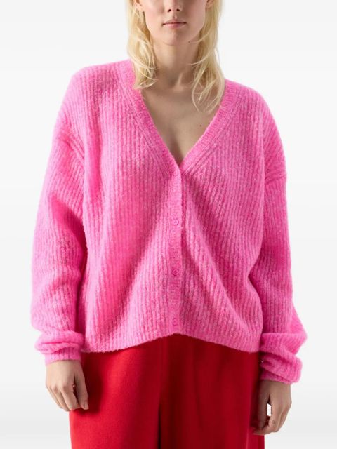 American Vintage Nuggy V-neck long-sleeve wool cardigan - Pink