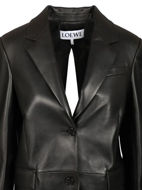 LOEWE lace-up leather jacket - Black