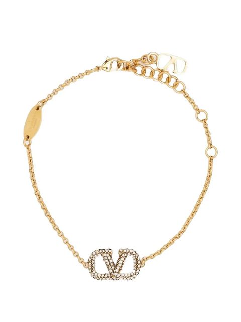 Valentino Garavani VLogo Signature crystal-embellished bracelet - Gold - zdjęcie produktu nr 1