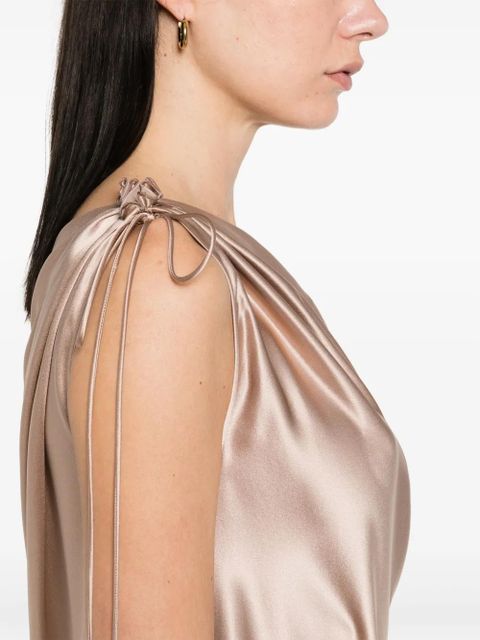 Max Mara one-shoulder silk dress - Neutrals