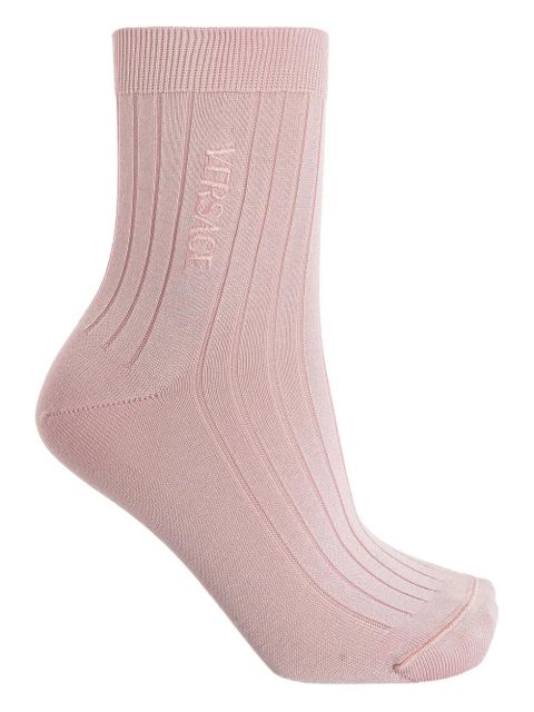 Versace ribbed logo-embroidered socks - Pink