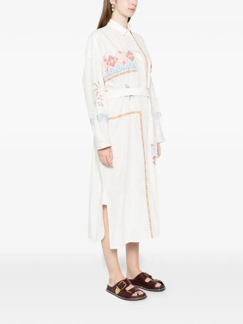 Weekend Max Mara Wkdgru floral-embroidered midi dress - White