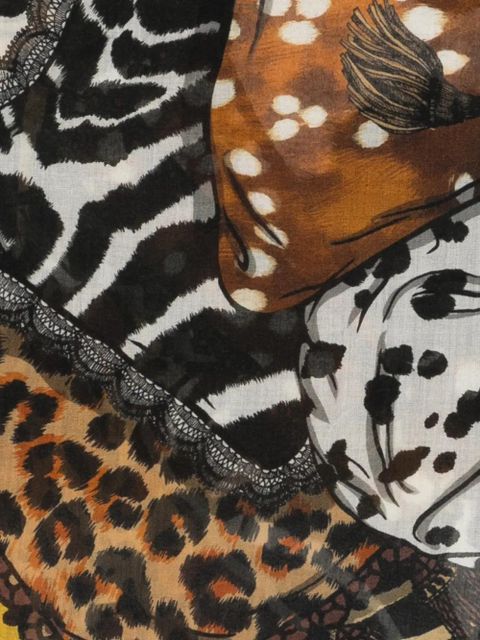 Moschino animal-print scarf - Yellow - zdjęcie produktu nr 2