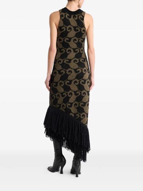 ETRO paisley jacquard fringe midi dress - Black - zdjęcie produktu nr 2
