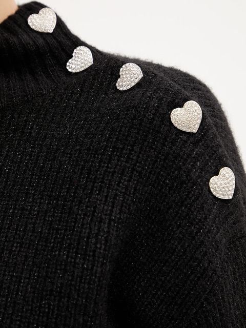 Morgan sweter z domieszką wełny MSTORI damski kolor czarny z półgolfem MSTORI