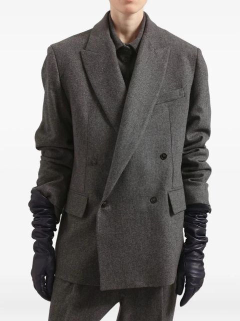 The Frankie Shop double-breasted flannel blazer - Grey