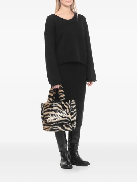 MC2 Saint Barth Colette Soft Fur zebra-patterned tote bag - Neutrals - zdjęcie produktu nr 2