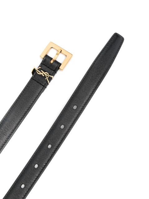 Saint Laurent Cassandre leather belt - Black - zdjęcie produktu nr 2
