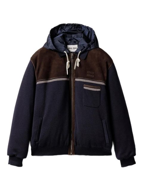 Miu Miu drawstrings hooded jacket - Blue - zdjęcie produktu nr 1