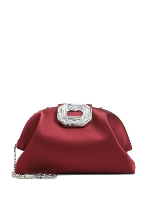 Amina Muaddi Camelia crystal-embellished clutch bag - Red - zdjęcie produktu nr 1