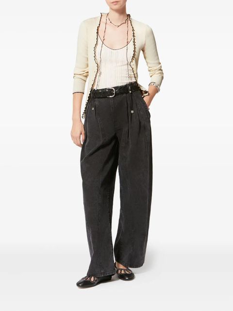ISABEL MARANT x Izae ruffled trim cardigan - Neutrals