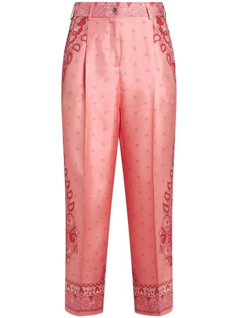 ETRO paisley-print silk trousers - Pink - zdjęcie produktu nr 1