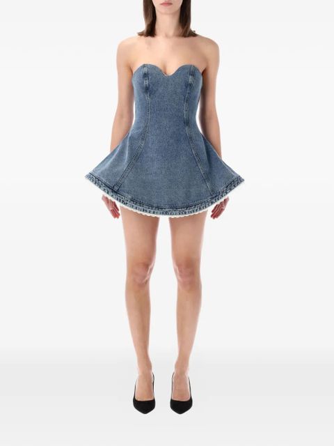 Magda Butrym bustier lace-trim dress - Blue - zdjęcie produktu nr 1