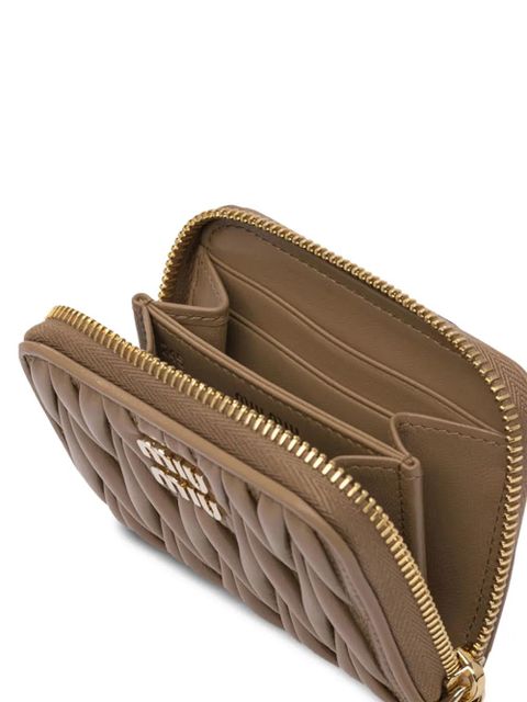 Miu Miu matelassé zip-around wallet - Brown