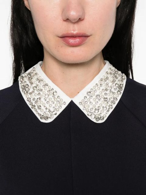 Maje embellished-collar mini dress - Blue