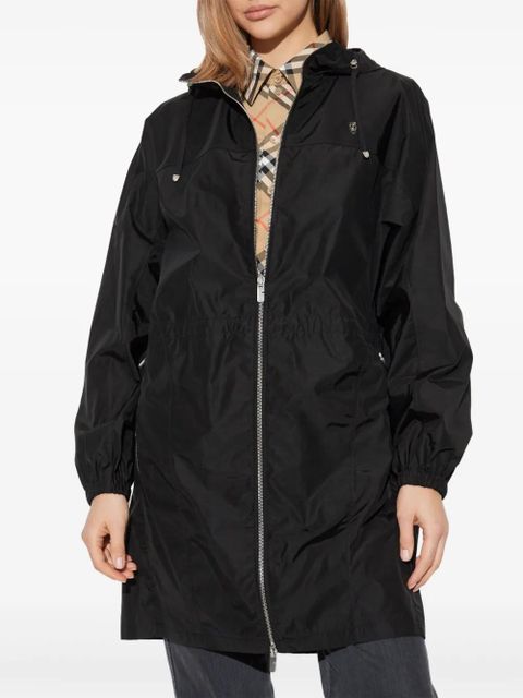 Burberry logo-plaque coat - Black