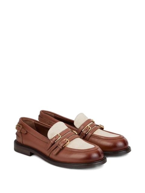 SANDRO buckled leather loafers - Brown - zdjęcie produktu nr 2