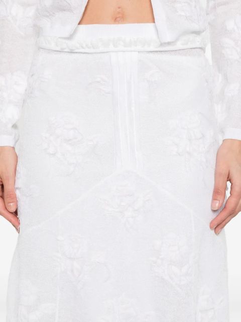 SHUSHU/TONG threadwork knit skirt - White