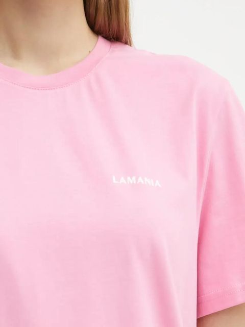 La Mania t-shirt bawełniany damski kolor różowy BONI.3