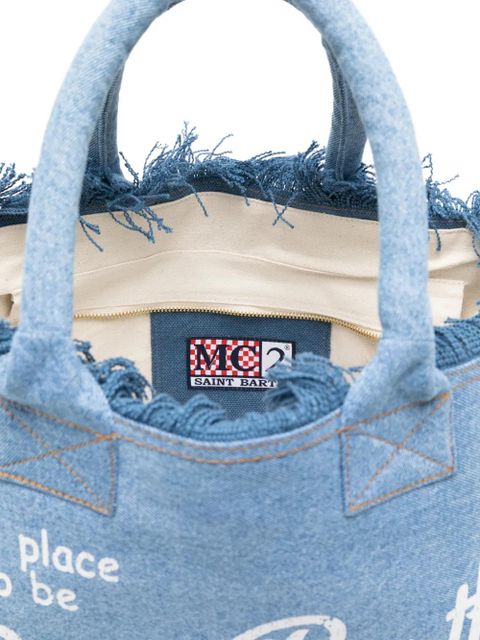 MC2 Saint Barth frayed-detail tote bag - Blue