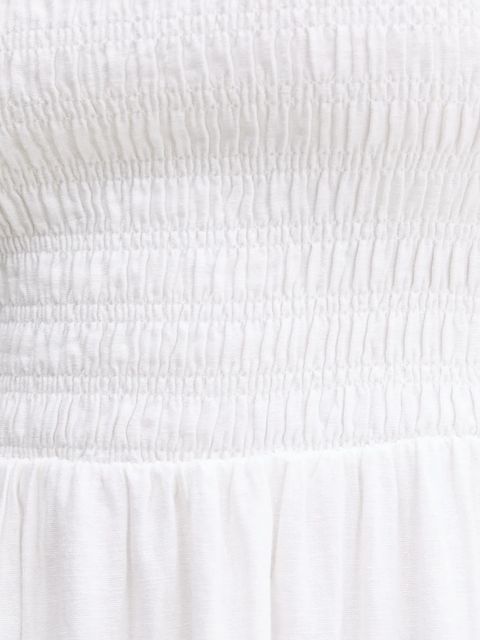 Hollister Co. sukienka lniana kolor biały midi rozkloszowana KI359-1209