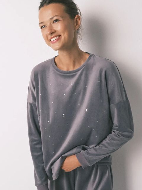 women'secret komplet piżamowy damska kolor szary 3792064