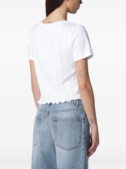Róhe pointelle-knit T-shirt - White
