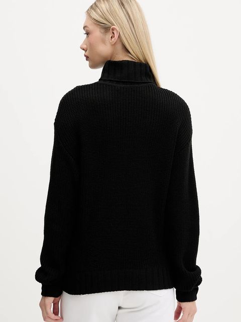 Karl Lagerfeld Jeans sweter z wełną damski kolor czarny z golfem A4W18020