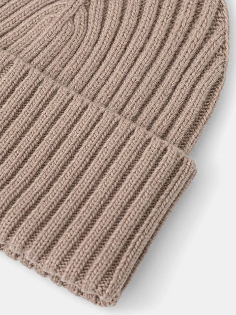 Sisley czapka z domieszką wełny kolor beżowy z cienkiej dzianiny 132HSA00B