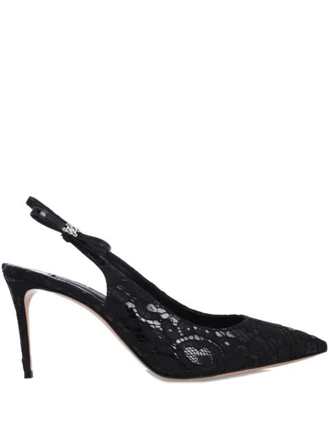 Casadei Chanel Liber Tiff lace slingback pumps - Black