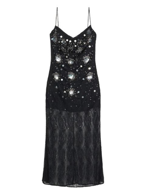 Blumarine sequin-embellished lace gown - Black