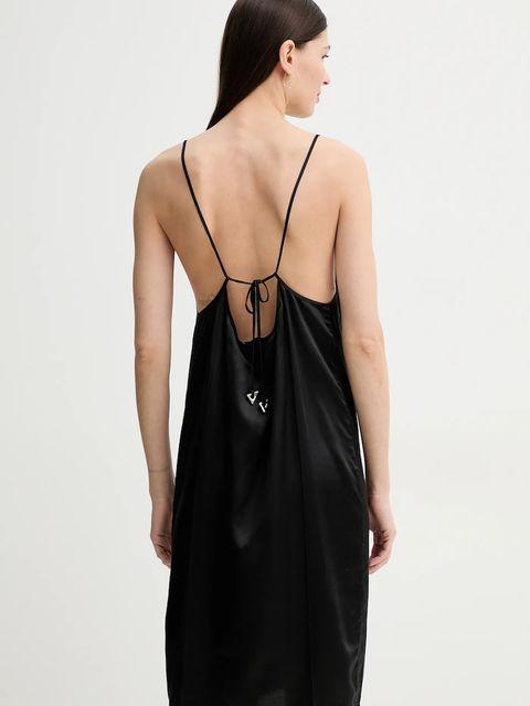 AERON sukienka z domieszką jedwabiu ABACO kolor czarny mini prosta DR581452 - zdjęcie produktu nr 1