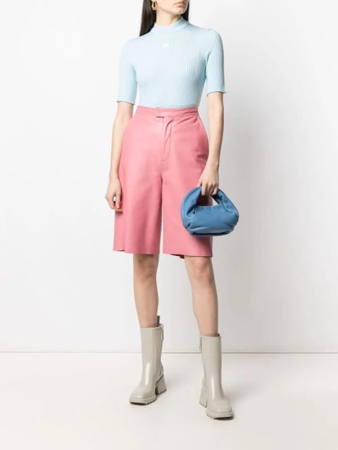 Courrèges logo-embroidered ribbed sweater - Blue