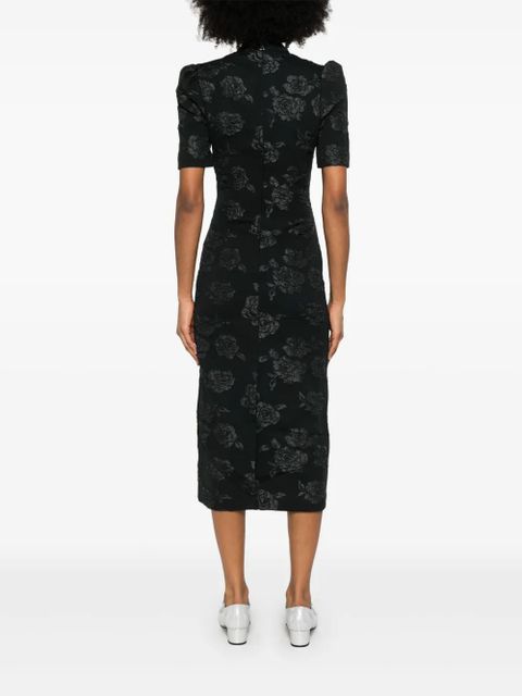 ROTATE BIRGER CHRISTENSEN jacquard midi dress - Black