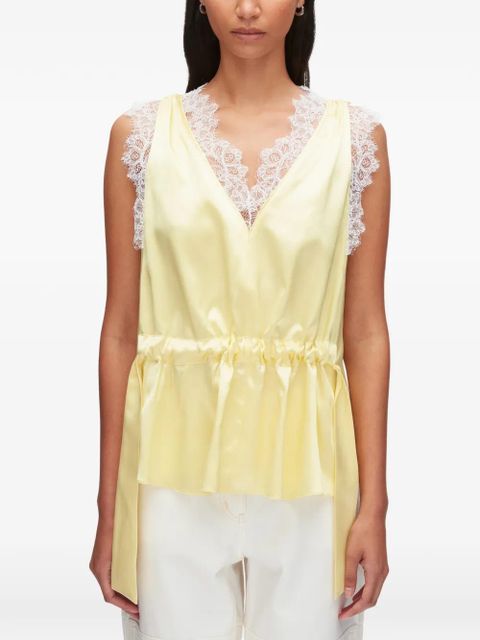 3.1 Phillip Lim lace V-neck top - Yellow