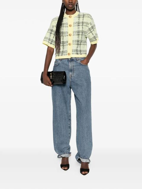 Balmain buttoned check tweed cardigan - Yellow - zdjęcie produktu nr 2