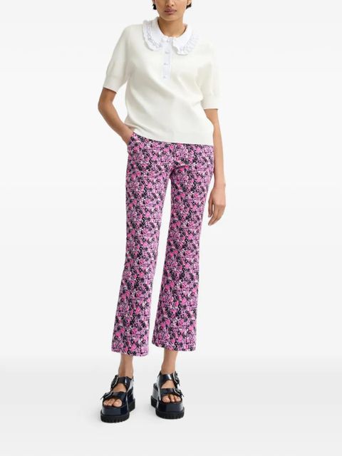 Essentiel Antwerp beaded ruffled polo top - White - zdjęcie produktu nr 2