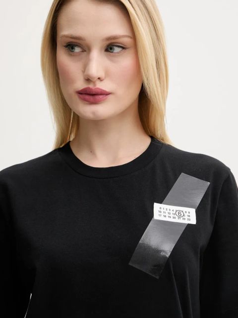 MM6 Maison Margiela t-shirt bawełniany damski kolor czarny S52GC0336