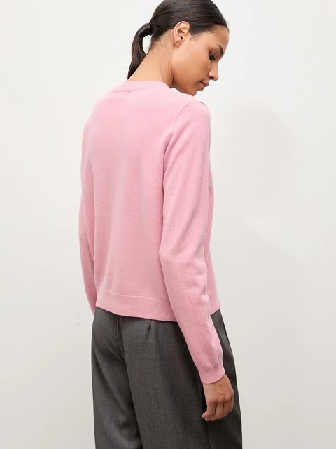 Answear.LAB kardigan z wełny merino damski kolor różowy lekki