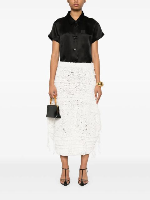 KHAITE Inna midi skirt - White