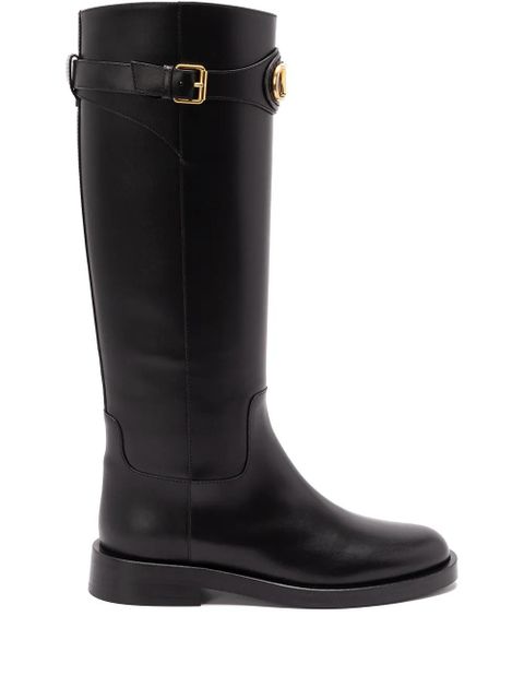 Valentino Garavani VLogo leather boots - Black - zdjęcie produktu nr 1