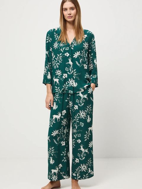 Medicine piżama damska kolor turkusowy