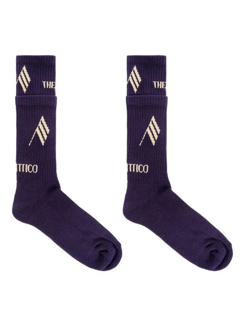 The Attico flag-logo cotton socks - Blue - zdjęcie produktu nr 1